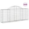 vidaXL Cestas de gaviones 20 uds forma de arco hierro 200x30x80/100 cm