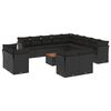 vidaXL Set sof&aacute;s de jard&iacute;n 14 pzas con cojines rat&aacute;n sint&eacute;tico negro