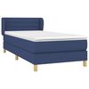 vidaXL Cama box spring con colch&oacute;n tela azul 100x200 cm