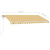 vidaXL Toldo autom&aacute;tico LED sensor de viento amarillo blanco 450x350cm