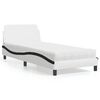 vidaXL Cama con colch&oacute;n Dover cuero sint&eacute;tico blanco y negro 90x190 cm