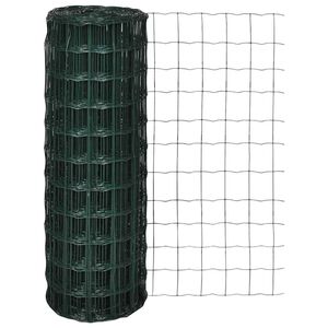 vidaXL Set de euro valla acero verde 25x1,2 m