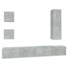 vidaXL Set muebles de sal&oacute;n TV 5 pzas madera ingenier&iacute;a gris hormig&oacute;n