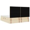 vidaXL Cama con almacenamiento y LED Crema 160 x 200 cm Poli&eacute;ster
