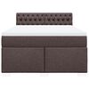 vidaXL Cama box spring con colch&oacute;n tela marr&oacute;n oscuro 160x200 cm