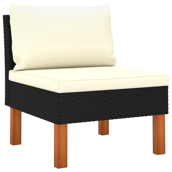 vidaXL Set muebles de jard&iacute;n 10 pzas rat&aacute;n sint&eacute;tico eucalipto negro