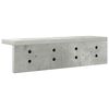 vidaXL Perchero de pared Gris Concreto 40 x 10,5 x 10,5 cm