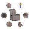 vidaXL Sill&oacute;n reclinable de masaje el&eacute;ctrico tela gris taupe