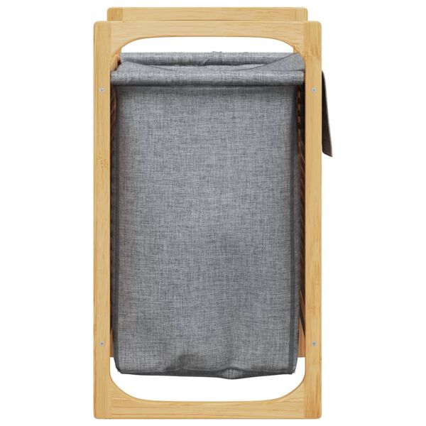 vidaXL Cesto para ropa sucia con bolsa bambú gris 32x30x36,5 cm