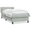 vidaXL Cama box spring con colch&oacute;n terciopelo gris claro 100x220 cm