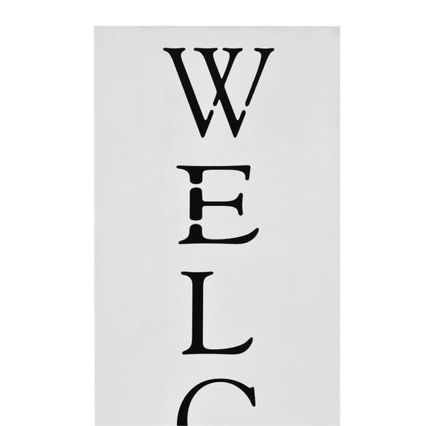 vidaXL Paragüero diseño Welcome acero blanco