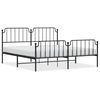 vidaXL Estructura cama sin colchón con estribo metal negro 180x200 cm