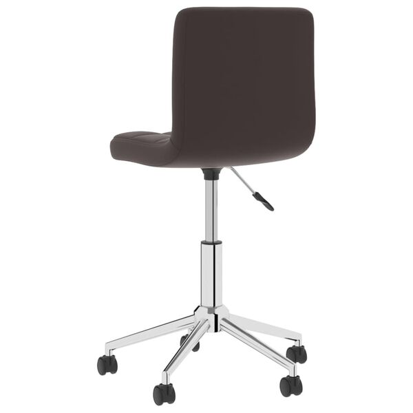 vidaXL Silla de comedor giratoria cuero sint&eacute;tico marr&oacute;n
