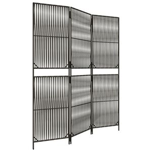 vidaXL Biombo de 3 paneles rat&aacute;n sint&eacute;tico gris