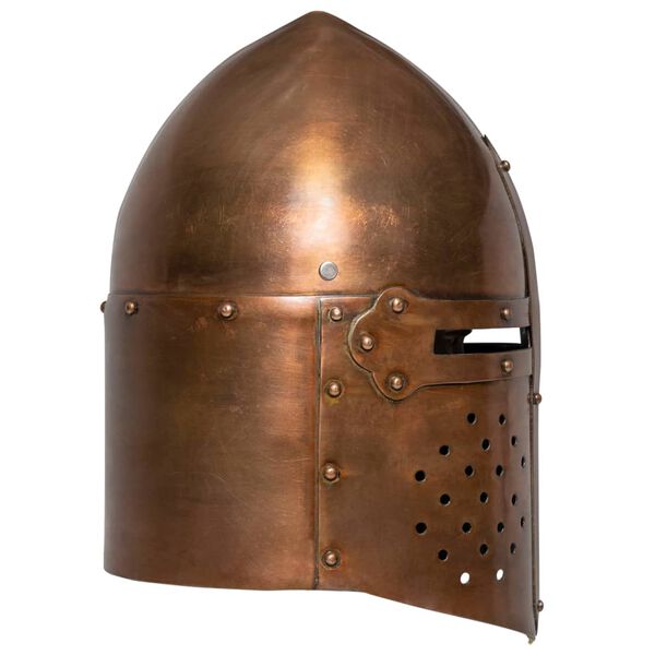 vidaXL R&eacute;plica de casco de caballero medieval antiguo LARP acero cobre