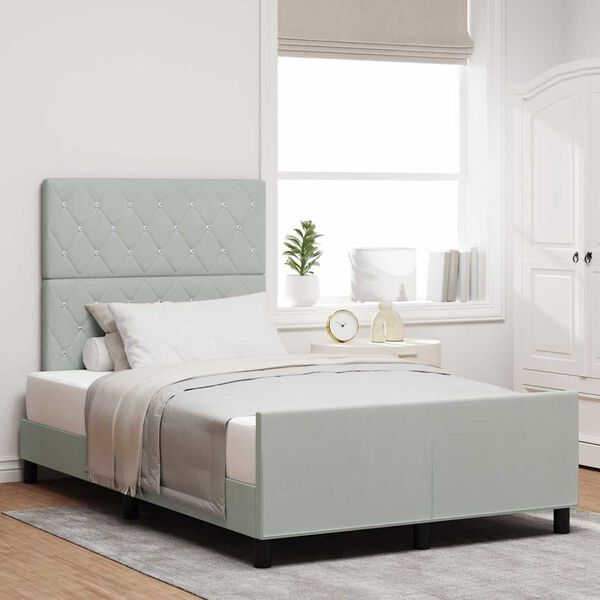 vidaXL Cama tipo Box Spring Gris claro 120 x 200 cm Terciopelo