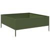 vidaXL Arriate de acero verde oliva 100x100x41 cm