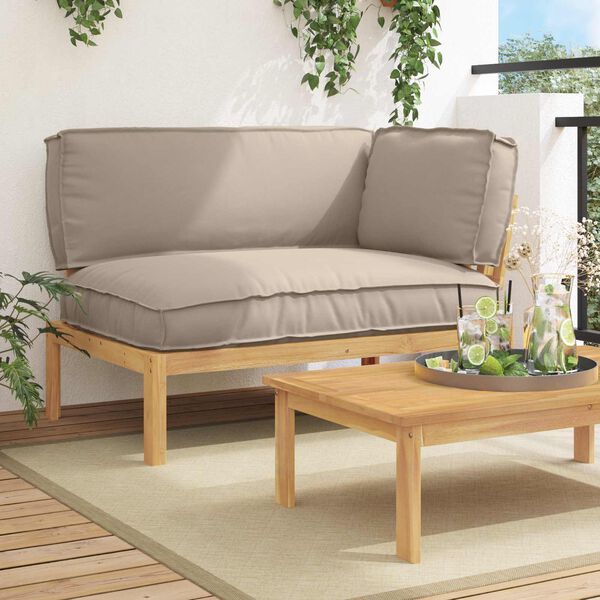 vidaXL Juego de Sof&aacute; Taup&eacute; 133 x 92 x 69 cm Madera de Acacia S&oacute;lida