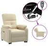 vidaXL Sill&oacute;n reclinable el&eacute;ctrico de tela crema