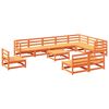 vidaXL Juego de sof&aacute;s de jard&iacute;n 11 pzas madera maciza pino marr&oacute;n cera