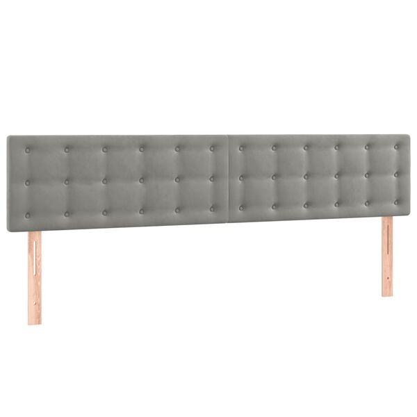 vidaXL Cabeceros 2 unidades de terciopelo gris claro 90x5x78/88 cm