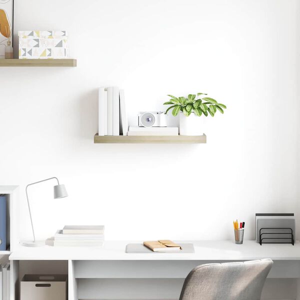 vidaXL Estante flotante de pared MDF color roble 60x23,5x3,8 cm