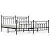 vidaXL Estructura cama sin colch&oacute;n con estribo metal negro 200x200 cm