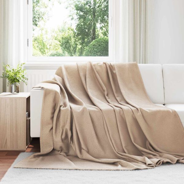 vidaXL Manta Camel 240 x 220 cm Lana