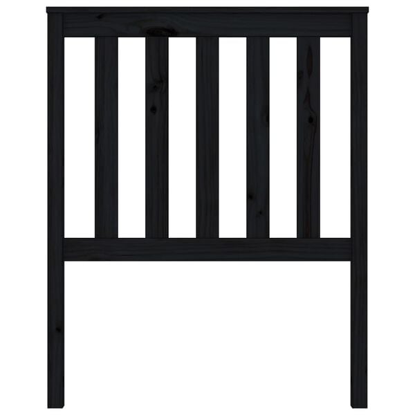vidaXL Cabecero de cama madera maciza de pino negro 81x6x101 cm