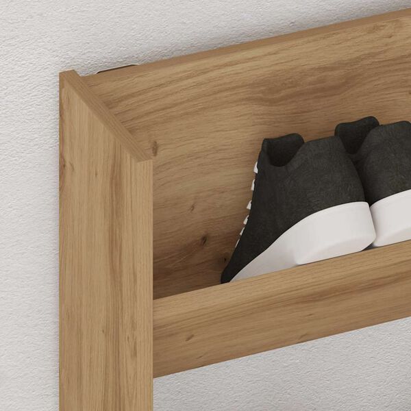 vidaXL Zapatero de pared madera ingenier&iacute;a roble artisan 80x18x60 cm