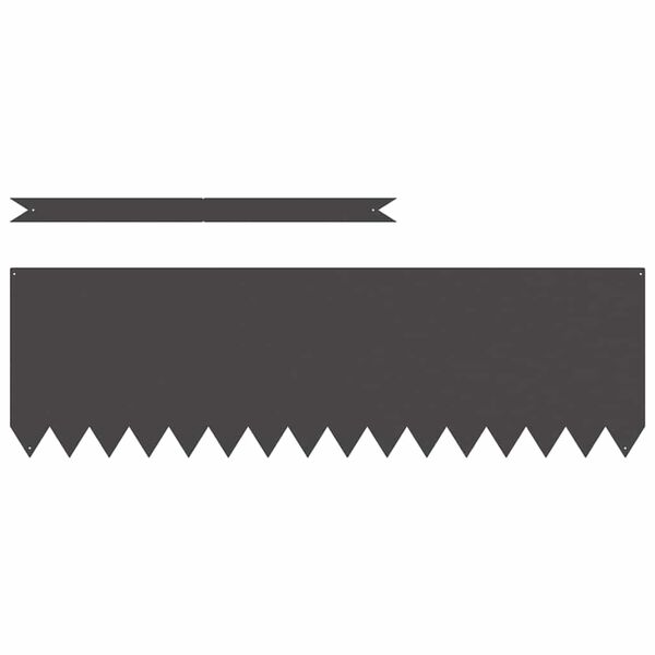 vidaXL Borde de C&eacute;sped 10 pcs Negro 100 x 0.05 x 20 cm