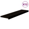 vidaXL Pelda&ntilde;os de escalera 12 uds madera maciza roble marr&oacute;n negro