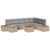 vidaXL Conjunto de sof&aacute;s de jard&iacute;n 9 uds. Beige rat&aacute;n sint&eacute;tico