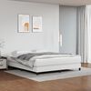 vidaXL Cama box spring con colchón cuero sintético blanco 160x200 cm