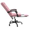 vidaXL Silla de oficina reclinable terciopelo rosa
