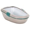 vidaXL Arenero para gatos PP blanco y marr&oacute;n 69,5x47x26 cm