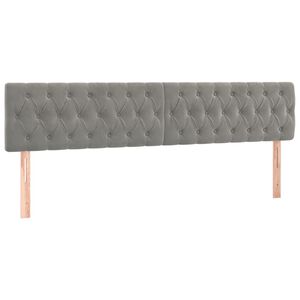vidaXL Cabeceros terciopelo gris claro 200x7x78/88 cm