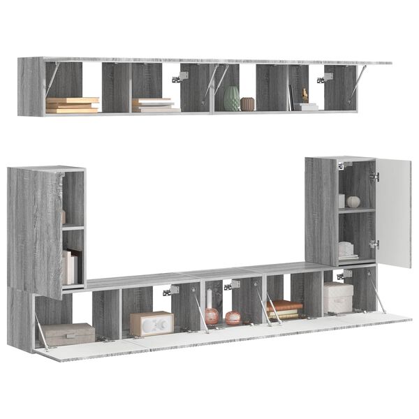 vidaXL Conjunto de mueble de TV 5 pcs Gris Sonoma Madera de ingenier&iacute;a