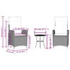 vidaXL Sillas y mesita de jard&iacute;n 3 piezas rat&aacute;n sint&eacute;tico coj&iacute;n gris