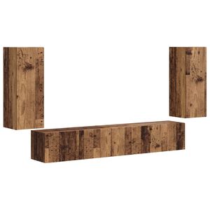 vidaXL Conjunto de mueble de TV 4 pcs Madera vieja