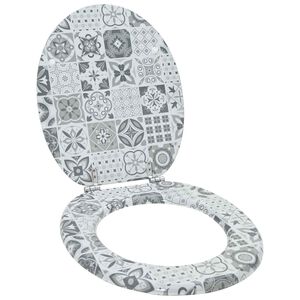 vidaXL Asiento de inodoro de cierre suave Gris 44 x 38 cm
