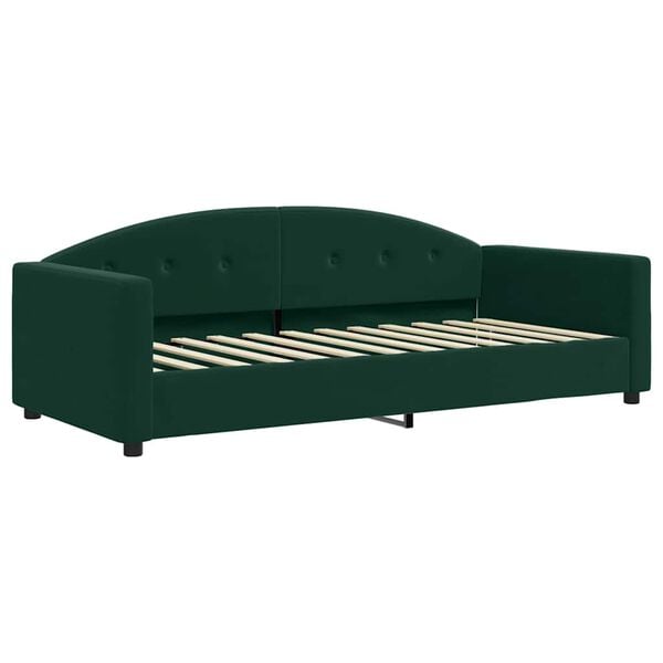 vidaXL Sof&aacute; cama nido con cajones terciopelo verde oscuro 90x200 cm