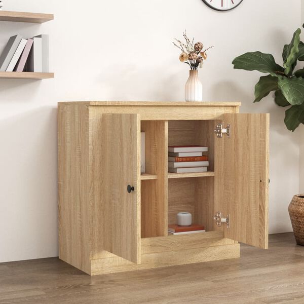 vidaXL Aparador de madera contrachapada roble Sonoma 70x35,5x67,5 cm
