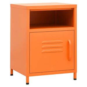 vidaXL Mesita de noche acero naranja 35x35x51 cm