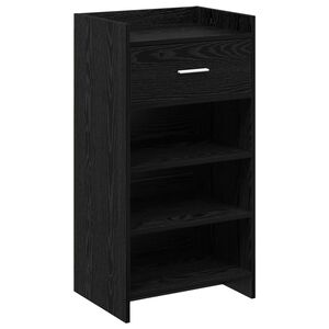 vidaXL Armario Zapatero con caj&oacute;n Roble Negro 48 x 36 x 92 cm