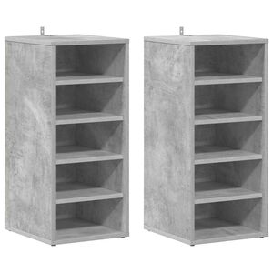 vidaXL Zapateros 2uds contrachapado gris hormig&oacute;n 31,5x35x70cm