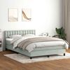 vidaXL Cama box spring con colch&oacute;n terciopelo gris claro 160x220 cm