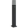 vidaXL L&aacute;mpara de suelo de exterior con sensor aluminio negro 80 cm