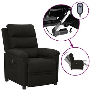 vidaXL Sill&oacute;n reclinable el&eacute;ctrico de tela negro