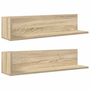 vidaXL Estantes pared 2 uds madera roble Sonoma 75x16,5x16,5 cm